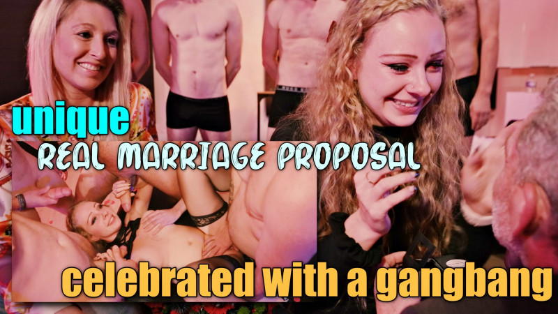 Film Unique! Real marriage proposal celebrated with a gangbang