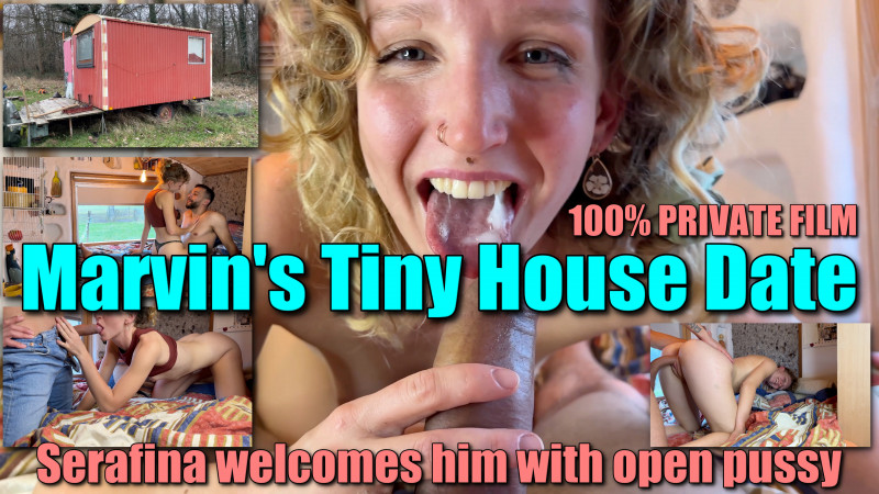 Film Marvin's Tiny House Date: Serafina receives him with open pussy